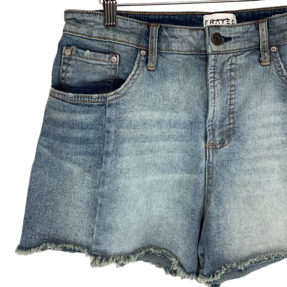 Frayed Shorts Size 30 Jean Super‎ High-Waisted Denim Shorts Raw Hem - Picture 5 of 6